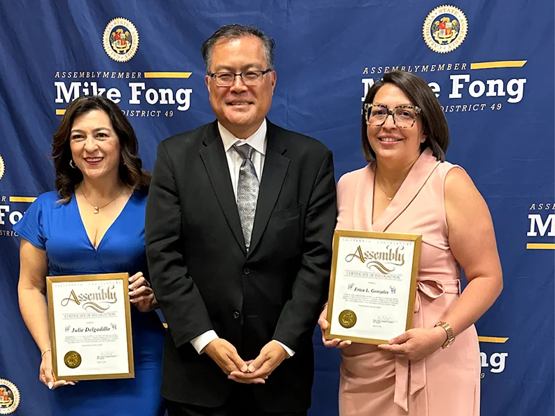 Julie Delgadillo, Assemblymember Mike Fong, Erica Luna Gonzales